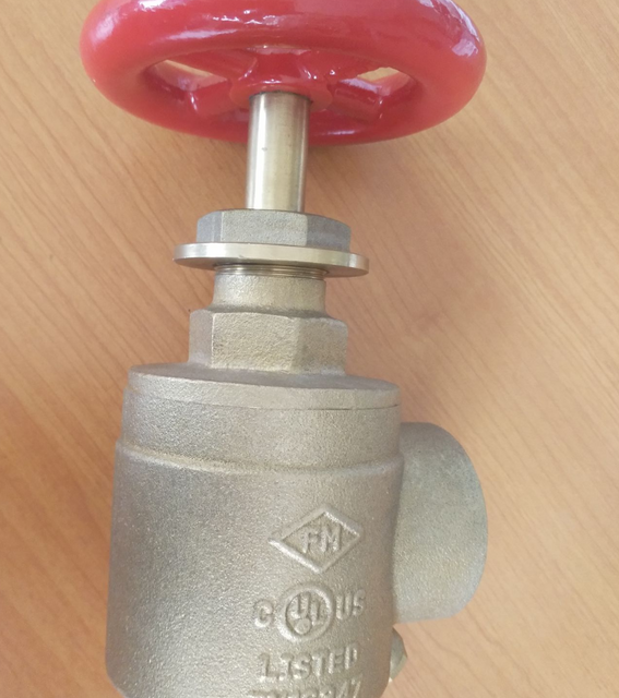 FM UL Listed 2-1/2" Brass Fire Hose Angle Valve | 300PSI (2070KPA) 90° Fire Protection Valve 